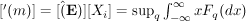 $ ['(m)]=[\^(\mathbf{E})][X_i]=\sup_q\int_{-\infty}^\infty xF_q(dx) $